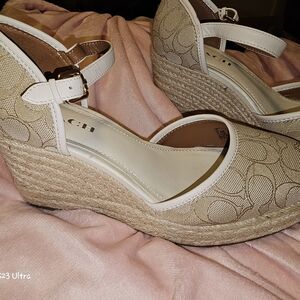 Coach Tan Wedge Espadrilles